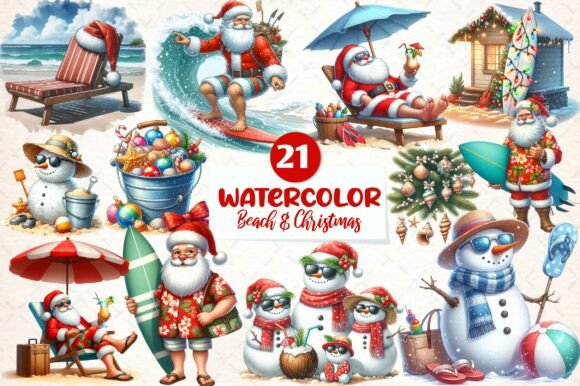 Beach Christmas Sublimation Clipart: Illustrations Review