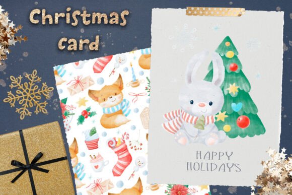 Christmas Bunny Postcard Png: Illustrations Review