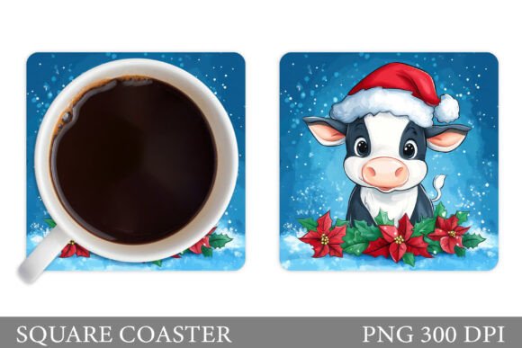 Christmas Cow Coaster Sublimation: Illustrations Review