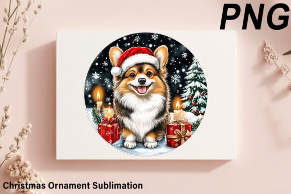 Christmas Dog Ornament Sublimation PNG: Festive Illustrations