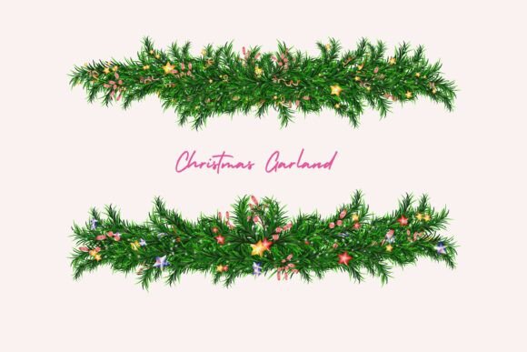 Christmas Garland Illustrations for Crafters