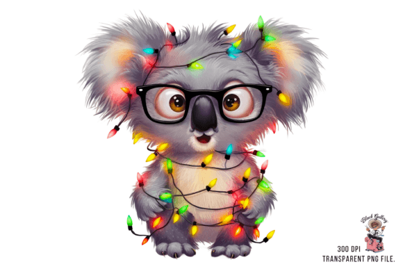 Christmas Koala Clipart PNG: Festive Illustrations