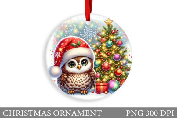Christmas Owl Ornament: Festive Illustrations