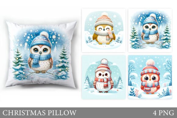 Christmas Owl Pillow Sublimation: Illustrations Review