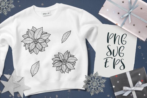 Christmas Poinsettia SVG: Festive Illustrations