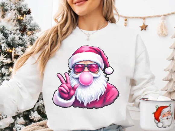 Christmas Santa Blowing Bubble Tshirt Illustrations