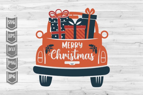 Christmas Truck with Gifts Illustrations
