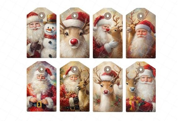 Classic Christmas Tags: Festive Illustrations