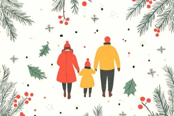 Family Christmas Digital Paper & Illustrations Review