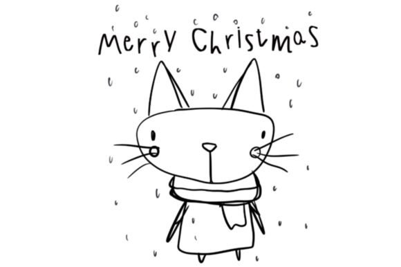 Merry Christmas Lovely Cat Illustrations Review