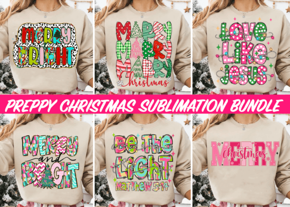 Pink Christmas Png Bundle: Festive Illustrations