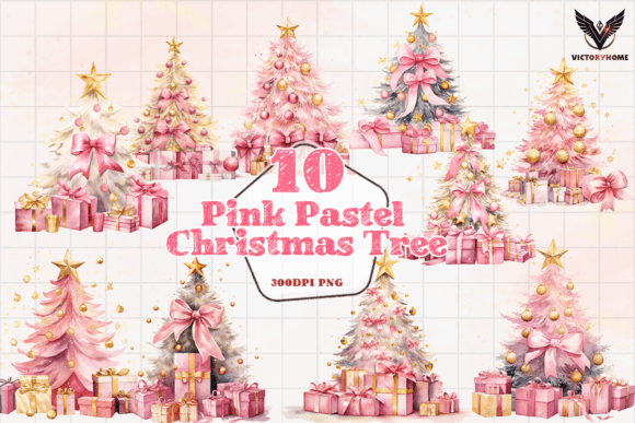 Pink Pastel Christmas Tree Clipart PNG Review