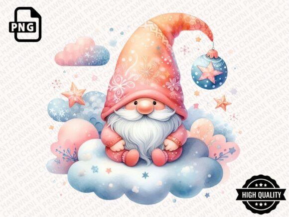 Whimsical Gnome Christmas Clipart PNG Illustrations